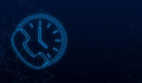 Call duration plexus icon, Call Waiting, time. Vector stock illustration. Stock Illustration