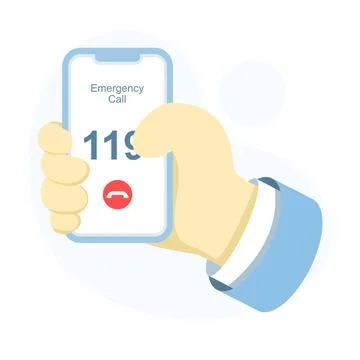 Call emergency number 911, mobile phone alert, urgent assistance. Ilustração Stock
