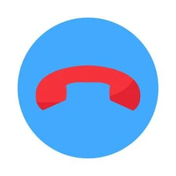 Call end button flat illustration representing phone hangup rejected Stock Illustration