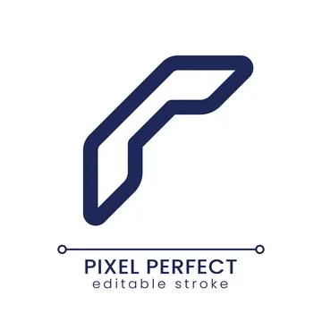 Call ended pixel perfect linear ui icon Stock Illustration