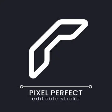 Call ended pixel perfect white linear ui icon for dark theme Stock Illustration