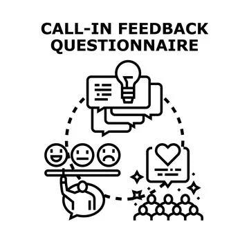 Call in feedback questionnaire for customer satisfaction data Stock Illustration