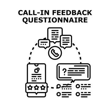 Call in feedback questionnaire vector concept illustration Stock Illustration
