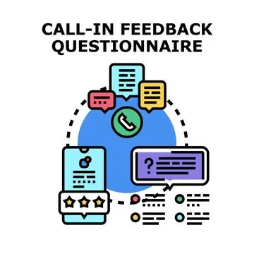 Call in feedback questionnaire vector concept illustration Stock Illustration
