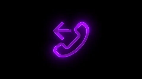 Call forwarding mirrored stroke icon glowing neon purple color animation Stock Footage 289383076