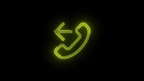 Call forwarding mirrored stroke icon glowing neon yellow color animation Stock Footage 289383103