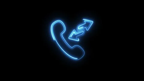 Call forwarding or customer support neon icon animation Stock Footage 321469749