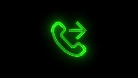 Call forwarding stroke icon glowing neon green color animation Stock Footage 279093562