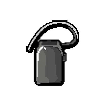 Call headset audio pixel art vector illustration Stock Illustration