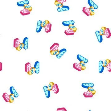 Call for help isometric icon seamless pattern Illustrazione stock