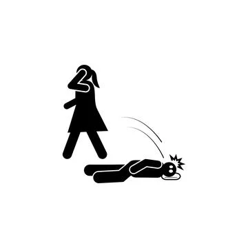 Call help man icon. Element of seizure thin line icon Stock Illustration