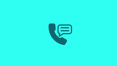 Call icon and text box animated concept video Stock Footage 263613242