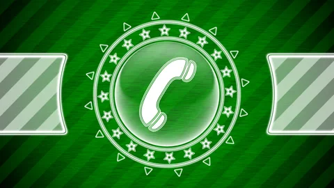 Call icon in circle shape and green striped background. Illustration. Stock Footage 130481722
