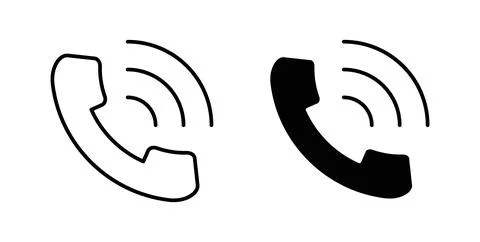 Call icon collection in black, Line icons, flat symbols Stock Illustration