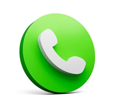 Call icon on a Green Circle Isolated trendy 3D Realistic Phone Call Button .. Illustrazione stock