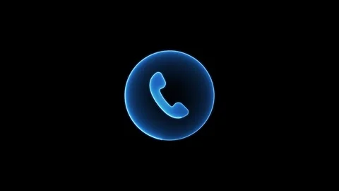 Call icon neon glowing line animation button icon Stock Footage 303069645