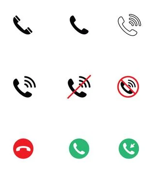 Call icon set vector art Stock Illustration