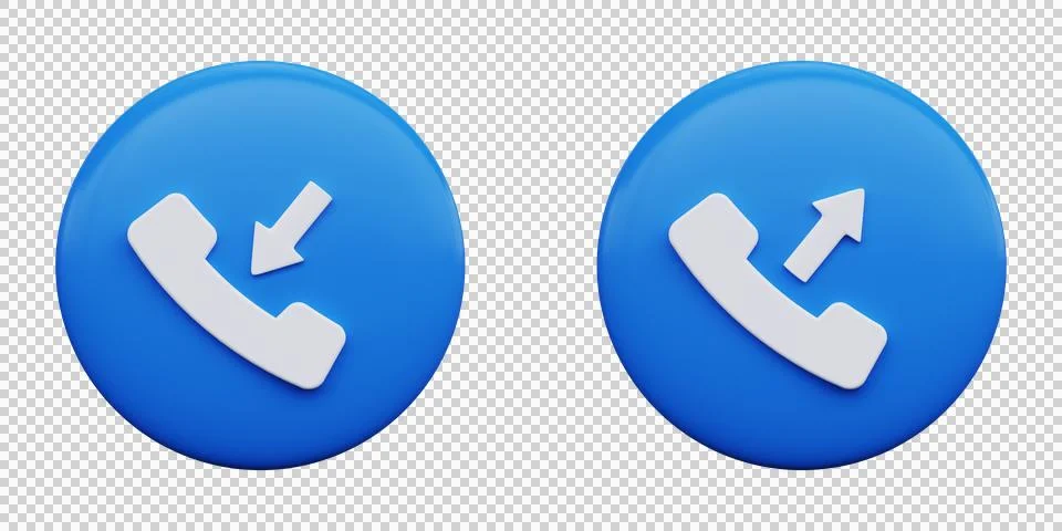 Call icons set 3d render. Stock Illustration