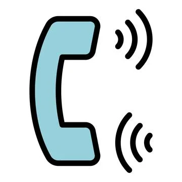 Call interface icon color outline vector Stock Illustration