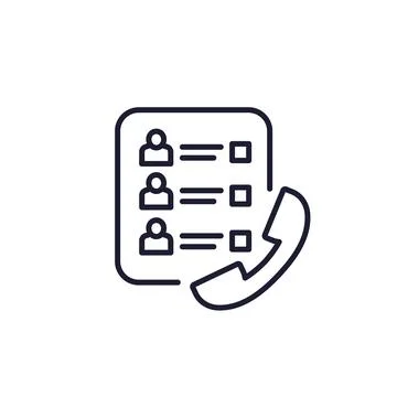 Call list or contacts icon, line vector Stock Illustration