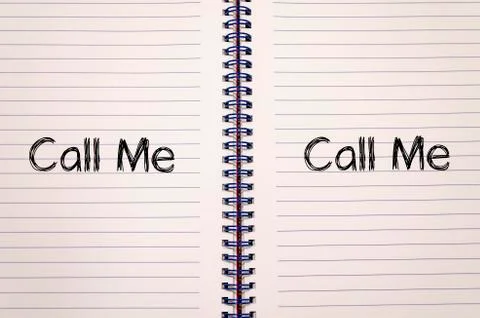 Call me concept on notebook Stock Photos