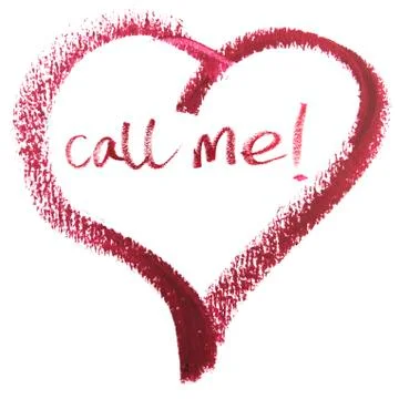 Call Me Message in Heart Shape Stock Photos