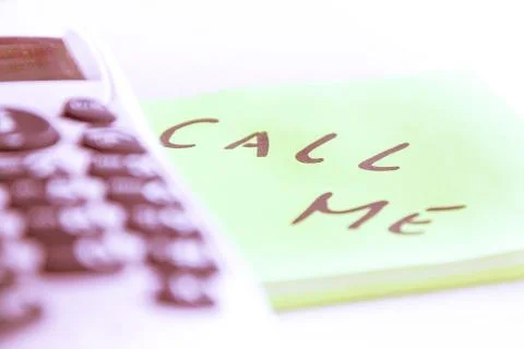 Call me note - Contact Us Question Customer Service Support Concept Stock Photos
