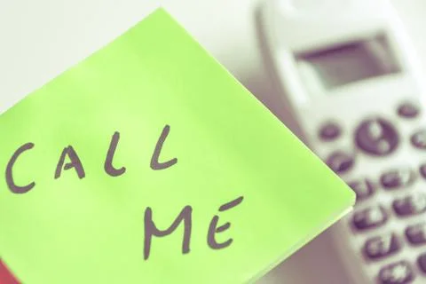 Call me note - Contact Us Question Customer Service Support Concept Stock Photos