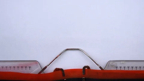 Call me - phrase printed on an old typewriter in red letters, close up. Stock Footage 126777304