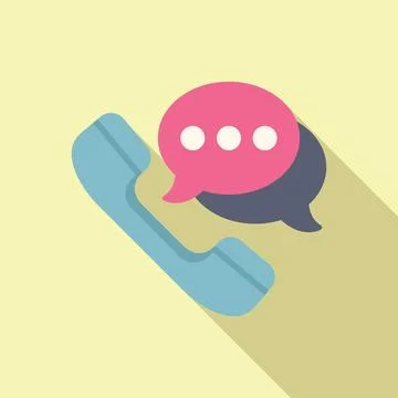 Call message support icon flat vector. Manual contact Stock Illustration