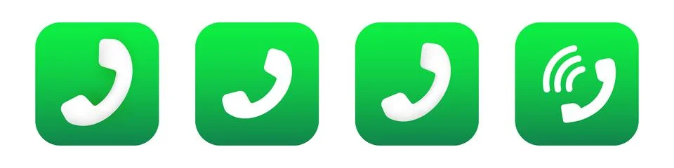 Call mobile app 3d modern icon. Phone call phone application icon Stock Illustration