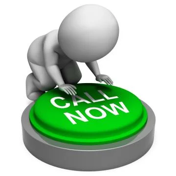 Call now button shows client support  phone number Illustrazione stock