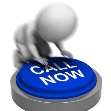 Call now pressed shows client support  phone number Stock Illustration