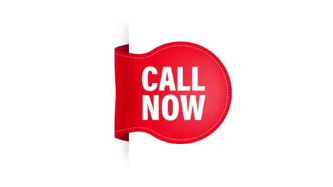 Call now red label on white background. Motion graphics. Stock Footage 152831192