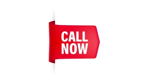 Call now red label on white background. Motion graphics. Stock Footage 152831960