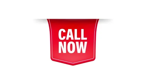 Call now red label on white background. Motion graphics. Stock Footage 152832973