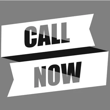 Call now support ribbon with text. Stock Illustration