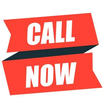 Call now support ribbon with text. Stock Illustration