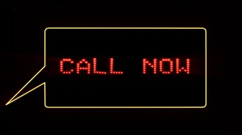 Call Now text in speech bubble Stock Footage 8646717