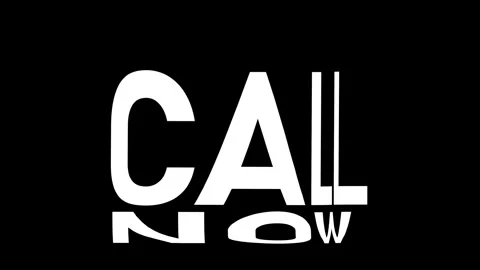 Call now Warp Text Animation Stock Footage 314998220