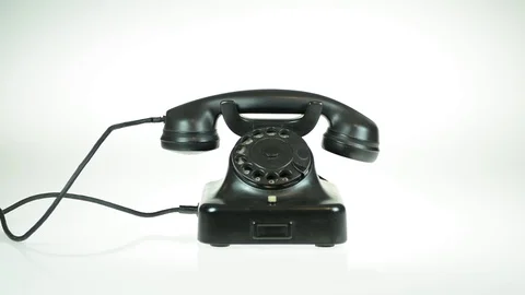 Call with old phone Stock Footage