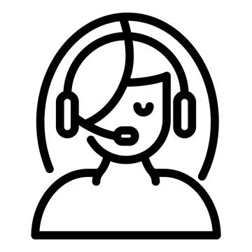 Call operator icon, outline style Stock Illustration