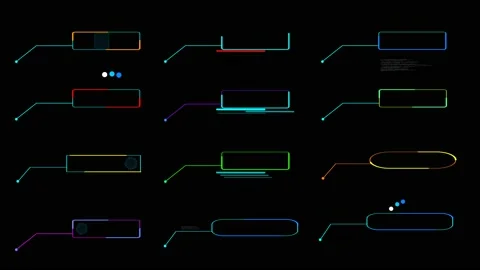 Call out colorful HUD elements digital technology motion Stock Footage 142653281