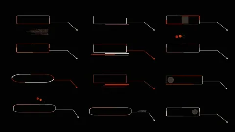 Call out red fire and ash tone HUD elements digital technology motion Stock Footage 142191522
