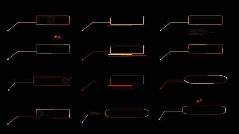 Call out red flame lave tone HUD elements digital technology motion Stock Footage 143127145