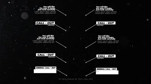 Call Outs Titles 스톡 After Effects