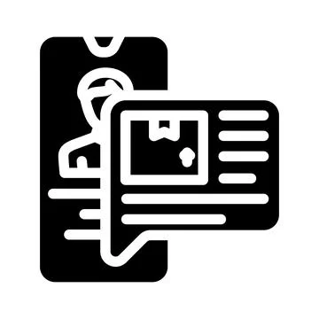 Call for parcel glyph icon vector illustration Stock Illustration