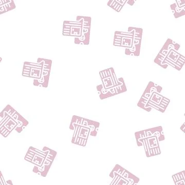 Call for parcel glyph vector seamless pattern Stock Illustration