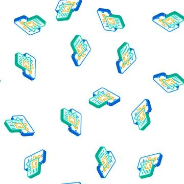 Call for parcel isometric icon seamless pattern イラスト素材