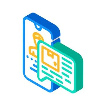 Call for parcel isometric icon vector illustration Illustrazione stock